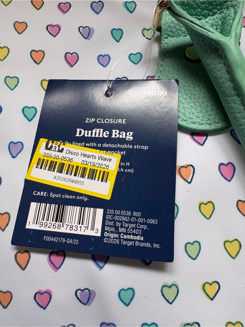 Roller Rabbit x Target Disco Hearts Wave Softside Weekender Duffle Duffel Bag - Picture 14 of 15